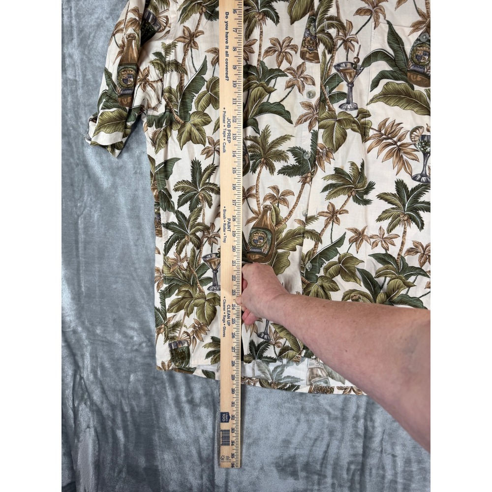 Caribbean Joe Mens Medium Floral Palm Tropical Rayon Button Down Camp Shirt - Picture 10 of 13